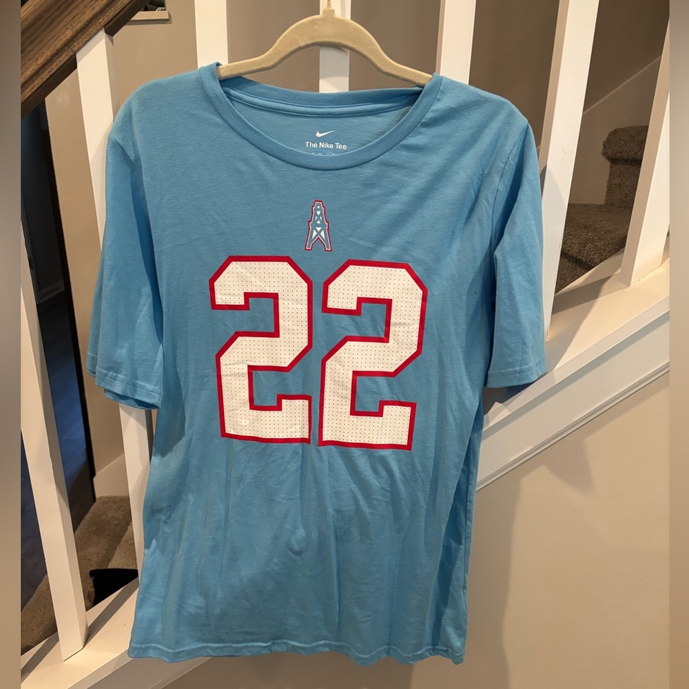 Nike Oilers Light Blue Tee with Red Accents